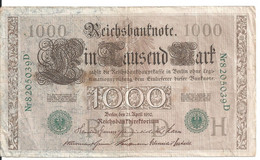 ALLEMAGNE 1000 MARK 1910 VF P 45 - 1000 Mark