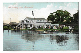 Postcard, Gloucestershire, Gloucester, The Rowing Club, River, Boat, People. - Gloucester