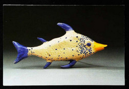 ►  Sculpture POISSON Par Michel LESERT -  Carte Calendrier 1998   15 X 10 - Objets D'art