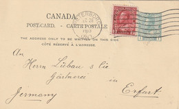 Canada Entier Postal Peterboro Pour L'Allemagne 1913 - 1903-1954 Reyes