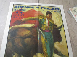 Affiche 70 X 33  Illustrée Par Banestar Corrida Arênes De Fréjus El Cordobes 1964 - Afiches