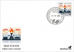 Lithuania 2022 Significant Events Beijing Olympic Capital 2008 2022 BeePost FDC Stamp - Winter 2022: Peking