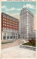 BUFFALO N.Y. - TELEPHONE & IROQUOLS BLDGS. - BUFFALO N.Y. - CARTOLINA FP SPEDITA NEL 1937 - Buffalo