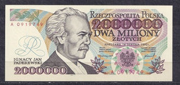 Poland  - 1992 - 2 000 000  Zl ..ser A..error Text.. P152a..UNC - Pologne