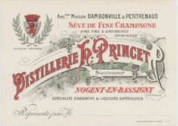 Delcampe - Carte Commerciale Sève De Fine Champagne, Distillerie H. Ringet, Nogent-en-Bassigny - Reclame