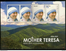 Palau 2010 Mother Teresa Of India Nobel Prize Winner Sc 1011 Sheetlet MNH # 7543 - Mother Teresa