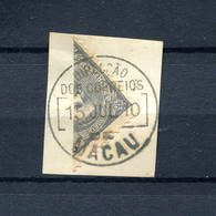 Portuguese Colony Macao 1903 Used On Piece Diagonal Bisect 14529 - Autres & Non Classés