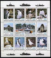 Argentine ** Bloc - 25/26 - Commandement Pour Les Iles Malouines -  Faune De L'Antarctique - Blocks & Sheetlets