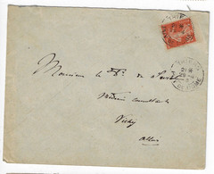 THIERS Puy De Dôme Lettre 10c Semeuse Issu De Carnet De 20 Bas De Feuille Marge Yv 138 Ob 29 4 (1916) Verso - 1906-38 Semeuse Camée