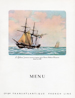 COMPAGNIE GENERALE TRANSATLANTIQUE - PAQUEBOT ANTILLES - Menus