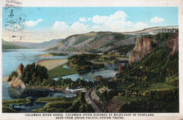 PORTLAND - COLUMBIA RIVER GORGE - COLUMBIA RIVER HIGHWAY 25 MILES EAST OF PORTLAND - CARTOLINA FP SPEDITA NEL 1923 - Portland