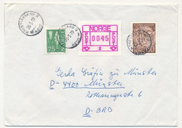 NORVEGE - Lot 9 Enveloppes Diverses, Affranchissements Composés Avec étiquette ATM, 1981 - Lettres & Documents