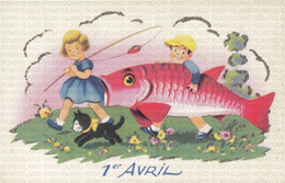 CARTOLINA  DI AUGURI,ANNO NUOVO,CARNAVALE,COMPLEANNI,NATALE,PASQUA,NON VIAGGIATA - 1er Avril - Poisson D'avril