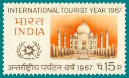 India 1967 TAJ MAHAL, INTERNATIONAL TOURIST YEAR 1v Stamp MNH - Otros & Sin Clasificación