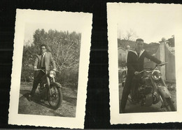 2 ,photo   Personnage Sur Moto 1955  Et 1956  11  X 7 Cm - Motos