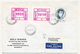 NORVEGE - Lot 8 Enveloppes Diverses, Affranchissements Composés Avec étiquettes ATM - Covers & Documents