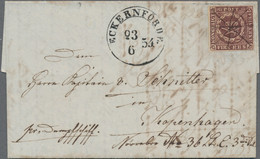 Denmark: 1854, 4 RBS THIELE II, Plate II, Position 4, Full Margins All Round, Ca - Briefe U. Dokumente