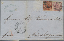Denmark: 1863, Rouletted 16 S Lila And 4 S Brown Both Tied By Three Ring Numeral - Briefe U. Dokumente