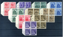 1944 Repubblica Sociale Italiana RSI S113 502/511 MNH **, Monumenti Distrutti, Senza Filigrana, Quartine - Nuovi