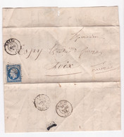 Lettre De 1858  De Rodez Pour Foix Ariège - 1853-1860 Napoléon III