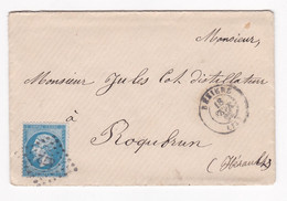 Enveloppe De 1853 Beziers Pour Roquebrun  Hérault - 1853-1860 Napoléon III