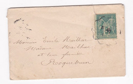 Enveloppe Pour Roquebrun Hérault , Cachet De Cessenon - 1876-1898 Sage (Type II)