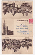 Strasbourg 1949 , Carte En 3 Partie Avec Plusieurs Vue , - Strasbourg