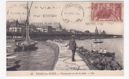 Evian Les Bains 1936 , Panorama Vu De La Jetée , Pour Nimes Gard. - Evian-les-Bains