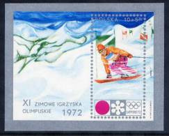 POLAND 1972 Winter Olympics  Block  MNH / ** . Michel Block 49 - Unused Stamps