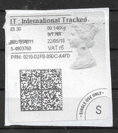 GB 2018 ROYAL MAIL INTERNATIONAL TRACKED LABEL - Non Classificati