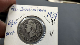 DOMINICAN REPUBLIC 25 CENTAVOS 1937 KM# 20 - SILVER (G#48-45) - Dominikanische Rep.