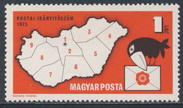 Hungary Ungarn 1973 Mi 2831A YT 2288 SG 2766 ** Introduction Postal Codes - Crow Symbol / Einführung Postleitzahlen - Código Postal