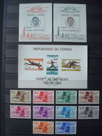 CONGO MNH** COT. 152 € 2 SCANS / Incl. 2 KENNEDY BLOCS Nr 17+18 (cot. 100 €) - Colecciones