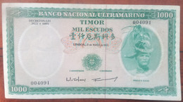 Nota 1000 Escudos 21-03-1968 Timor Rare - Timor