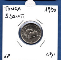 TONGA - 5 Seniti 1990  - See Photos - KM 68 - Tonga
