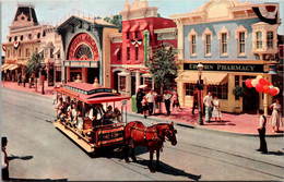 Disneyland Main Street The Upjohn Company Drugstore And Horse-Drawn Streetcar - Disneyland