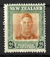 NEW ZEALAND...KING GEORGE VI...(1936-52..)......" 1947..".....2/-......PLATE 1......WRINKLED.....MH.. - Usati