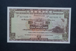 (M) 1973 HONG KONG OLD ISSUE - HSBC 5 DOLLARS NOTES #627626 FE - Hongkong