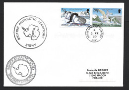 British Antarctic Territory 2000 Multi Cacheted Cover Signy To France - Briefe U. Dokumente