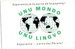 ESPERANTO  JE LA SERVO DE LA POPOLOJ  -  UNO MONDO - Esperanto