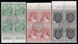 Vatican 1972 Mi# 610-612 Used - Set In Blocks Of 4 - Johannes Cardinal Bessarion - Usati