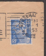 GANDON 15F Perforé S.R. Avec R.B.V. " Aujourd'hui Achetez UN LIVRE " Sur Enveloppe Pub  De MARSEILLE-GARE Le 9 1 1953 - Lettres & Documents