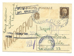 ITALY WWII 1944 Stationary Sent From Lubiana To Prison In Trieste, (censor Removed The Stamp) Extremely Rare  (No 1991) - Lubiana