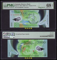 Vanuatu 2000 Vatu(2014), Handsigned, AE Last Prefix, Ending Number 786, Polymer, PMG66 - Vanuatu