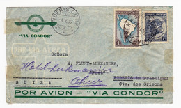 Argentina 1937 Buenos Aires City Hotel Via Condor Fideris Dorf Suisse Schweiz Flury Alexander - Luftpost