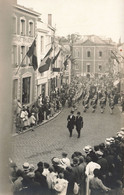 CPA - Belgique - Beaumont - Manifestation - Défilé - Carte Photo - Drapeau - Vélo - Animé -Tambour - Beaumont