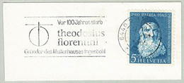 Schweiz / Helvetia 1965, Flaggenstempel  Pater Theodosius Florentini Brunnen, Gründer Kloster Ingenbohl - Theologen