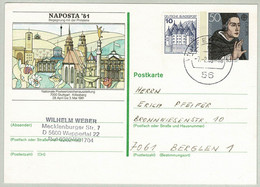 Deutsche Bundespost 1983, Ganzsachenkarte Naposta 81 Wuppertal - Berglen, Albertus Magnus, Gelehrter, Bischof - Théologiens