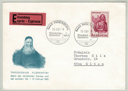 Schweiz / Helvetia 1965, Brief Express Ingenbohl - Olten, Pater Theodosius Florentini, Gründer Kloster Ingenbohl - Teologi