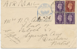 GB 1941 George VI 1½d+3d (3x) Mixed Postage On VF Fieldpost-/Airmail-/Shipmail - Cartas & Documentos